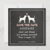 Silhuetas de Coonhound Casamento Save the Date