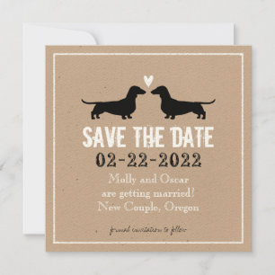 Reserve A Data Silhuetas do cão do Dachshund que Wedding
