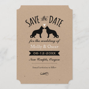 Reserve A Data Silhuetas do german shepherd que Wedding economias