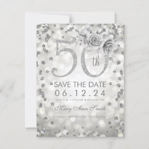 Reserve A Data Silver 50º Aniversário das Luzes de Vidro Salva a