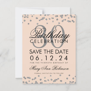 Reserve A Data Silver Blush Pink Salve Data Aniversário Confetti