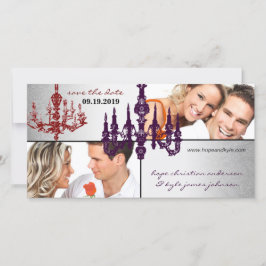 Reserve A Data Silver Damask Chandelier Red & Plum Salvar a Data