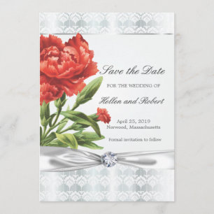 Reserve A Data Silver Diamond e Red Flower Elegant Salve a Data