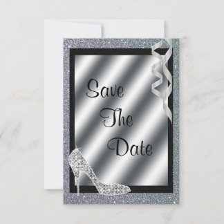 Reserve A Data Silver Glittery Stiletto & Streamers 55º Aniversár