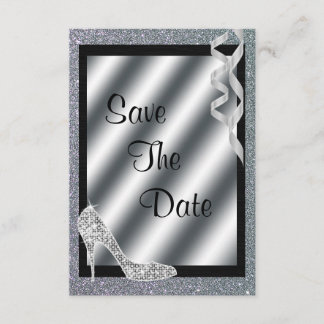 Reserve A Data Silver Glittery Stiletto & Streamers 65º Aniversár