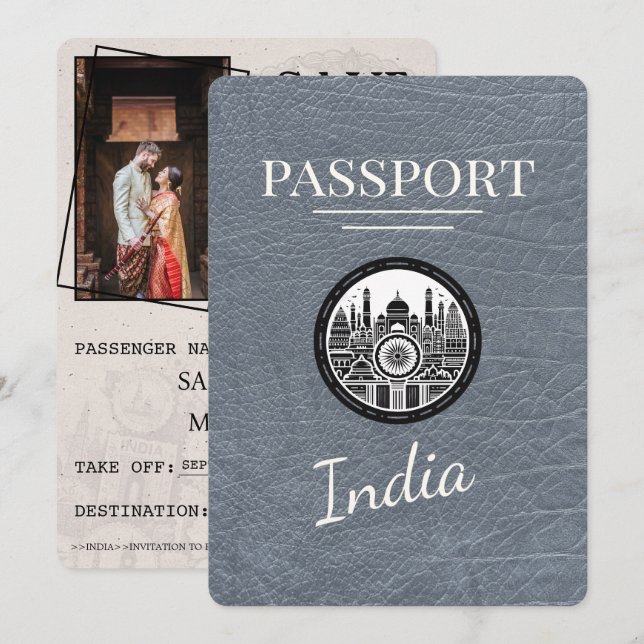 Reserve A Data Silver India Passport Salvar Data (Frente/Verso)