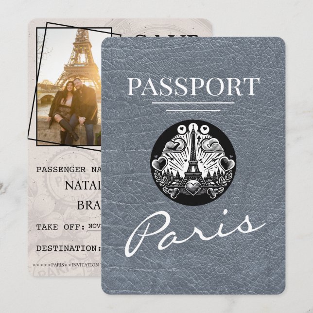 Reserve A Data Silver Paris Passport Salvar Data (Frente/Verso)