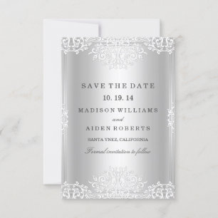 Reserve A Data Silver Vintage Glamor Weding The Date