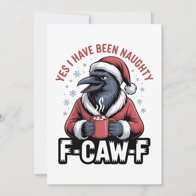 Reserve A Data Sim, Eu Fui Travesso F-Caw-F Engraçado Natal  (Frente)