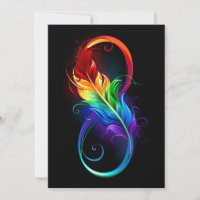 Símbolo de Infinito com Pena de Arco-íris