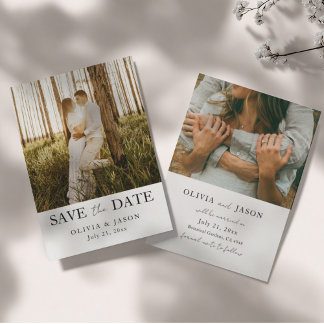 Reserve A Data Simple 2 Photo Wedding Save the Date 