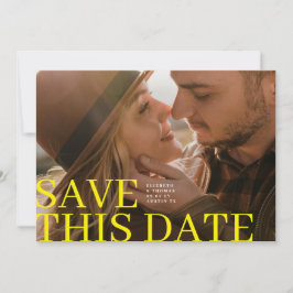 Reserve A Data Simple Big Yellow Save This Date & Photo Wedding