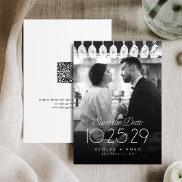 Reserve A Data Simple Elegance Classy Script Photo Wedding 
