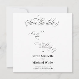 Reserve A Data Simple Elegant Calligraphy Script Save the date