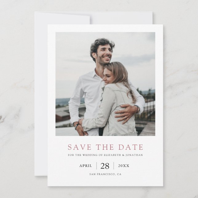 Reserve A Data Simple Elegant Modern Multi Photo Wedding  (Frente)