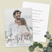 Simple Elegant Photo Save the Date Card Template