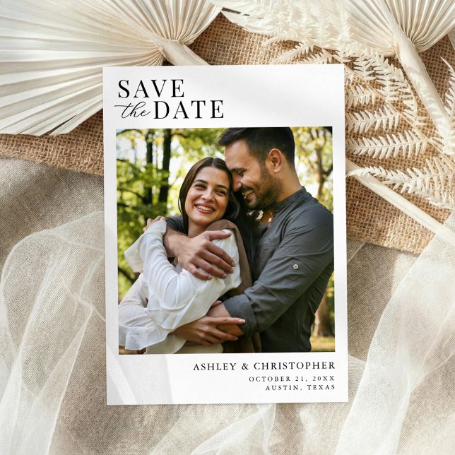 Reserve A Data Simple Elegant Photo Wedding Save the Date (Criador carregado)