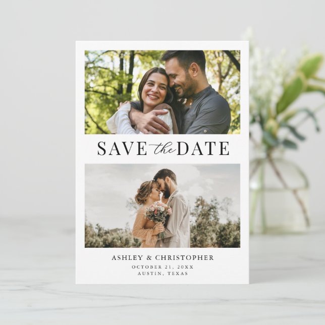 Reserve A Data Simple Elegant Photo Wedding Save the Date (Em pé/Frente)