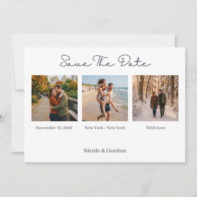 Reserve A Data Simple Minimalist with Photos Wedding (Frente)