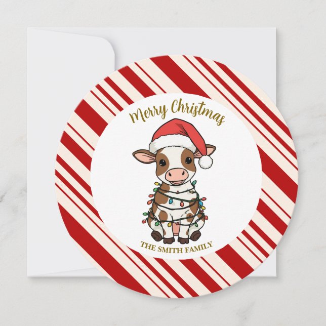 Reserve A Data Simple modern merry christmas calf Cow OX pattern (Frente)