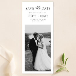 Reserve A Data Simple Modern Minimal Bookmark Photo Wedding