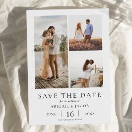 Reserve A Data Simple Modern Photo Collage Wedding Save the Date