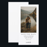 Reserve A Data Simple Modern Photo Wedding Save the Date<br><div class="desc">Most save-the-dates get lost on the fridge. Send a rustic boho bookmark-style card your friends will actually use instead. This tall layout is a totally unique choice. It is the perfect way to show off a scenic lake photo or your favorite couple picture. This photo wedding save-the-date features clean, simple...</div>