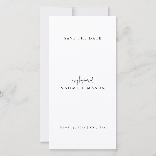 Reserve A Data Simple Modern Wedding Save the Date with Photo (Verso)
