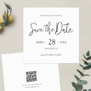 Reserve A Data Simple Stylish Square Save the Date Wedding Card
