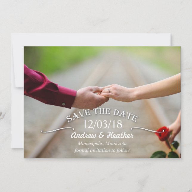 Reserve A Data Simple Swirl Wedding Save the Date (Frente)