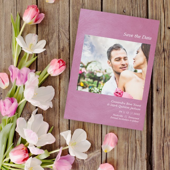Reserve A Data Simple Wedding Announcement Custom Photo (Criador carregado)
