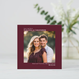 Reserve A Data Simples Artes Minimalistas Foto Burgundy Casamento