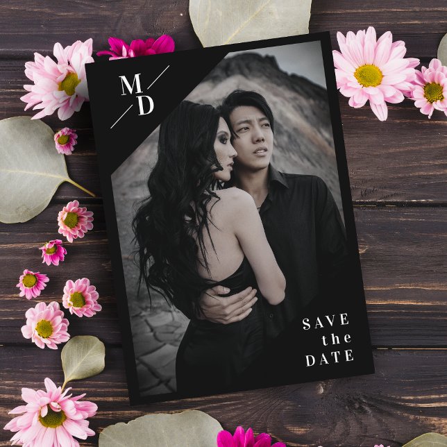 Reserve A Data Simples Casal de Foto Mínima Moderno Envolvido (Criador carregado)