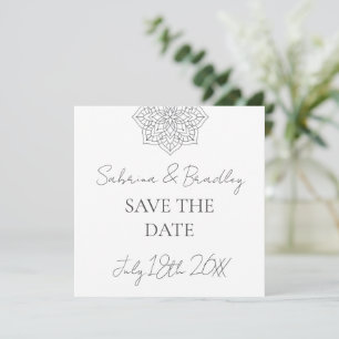 Reserve A Data Simples Casamento Boho Moderno Monograma Mandala