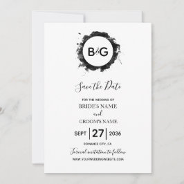Reserve A Data Simples Casamento Branco Preto Salva A Data