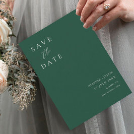 Reserve A Data Simples Casamento de Caligrafia Verde Esmeralda