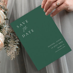 Reserve A Data Simples Casamento de Caligrafia Verde Esmeralda