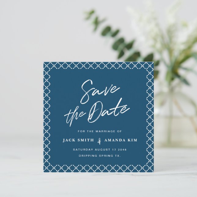 Reserve A Data Simples Casamento de Script mínimo Moderno salve a (Em pé/Frente)