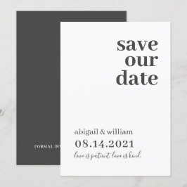 Reserve A Data Simples Casamento Não Fotográfico Moderno Salve A