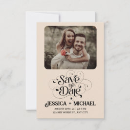 Reserve A Data Simples Casamento Rústico Minimalista Elegante Edi