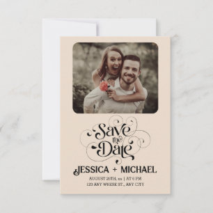 Reserve A Data Simples Casamento Rústico Minimalista Elegante Edi