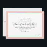 Reserve A Data Simples Convocação para Casamento de Borda de Cora<br><div class="desc">Faça uma declaração de elegância subestimada com este simples design de convite de casamento baseado em texto, com uma borda sutil de tons de coral macios e negros em branco neutro. Use a opção de personalização para mudar todas as cores para se adequar ao seu tema de casamento, você pode...</div>