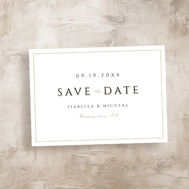 Reserve A Data Simples Elegante Clássico Moderno Luxo Salve A Dat (Simple Elegant Modern Classy Luxury Save The Date)
