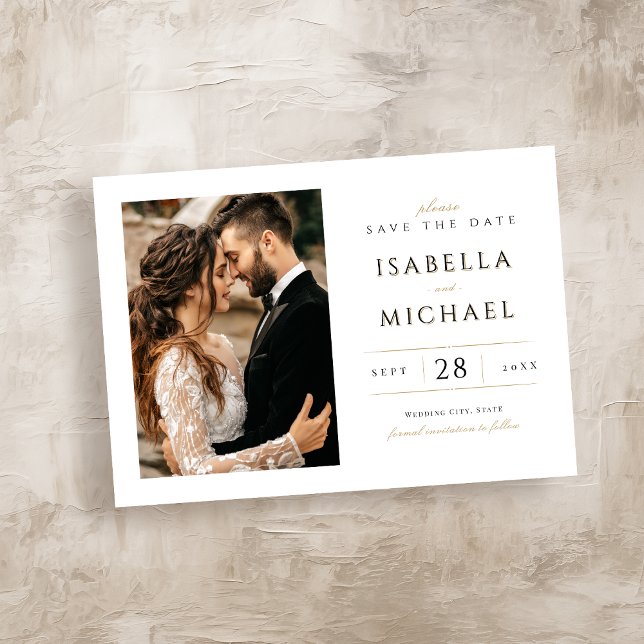 Reserve A Data Simples Elegante Moderno Clássico Luxo Foto (Simple Elegant Modern Classy Luxury Photo Save The Date)