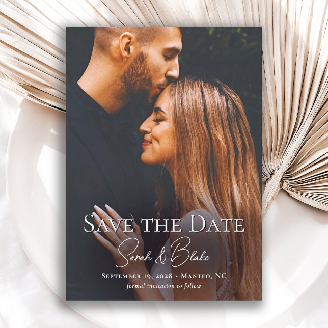 Reserve A Data Simples Elegante Moderno Foto Casamento Salve a Da (Available in both printed and instant download digital formats.)