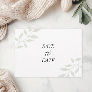 Reserve A Data Simples Elegantes Folhas Foto Casamento Salve a Da
