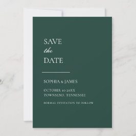 Reserve A Data Simples Emerald Green Typografia Moderna