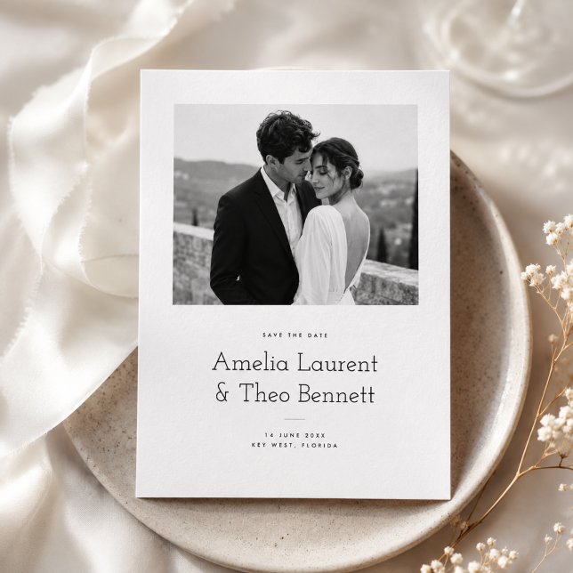 Reserve A Data Simples Foto de Casamento Salve o Dia (Criador carregado)