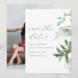 Reserve A Data Simples Greenery Meadow Wedding Foto Salvar Data