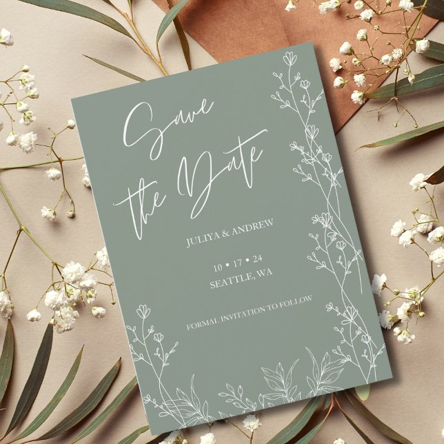 Reserve A Data Simples saga, casamento da moda verde (Criador carregado)